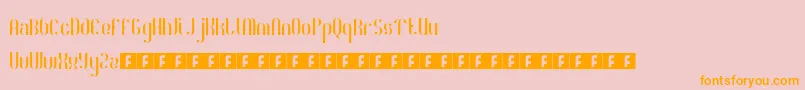 RoyaltyCode-Schriftart – Orangefarbene Schriften auf rosa Hintergrund