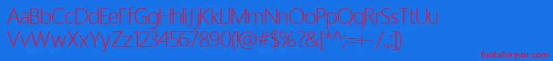 HomizioNovaLight Font – Red Fonts on Blue Background