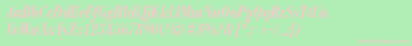 ModernbodonicondBolditalic Font – Pink Fonts on Green Background