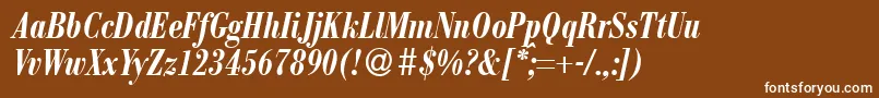 ModernbodonicondBolditalic Font – White Fonts on Brown Background