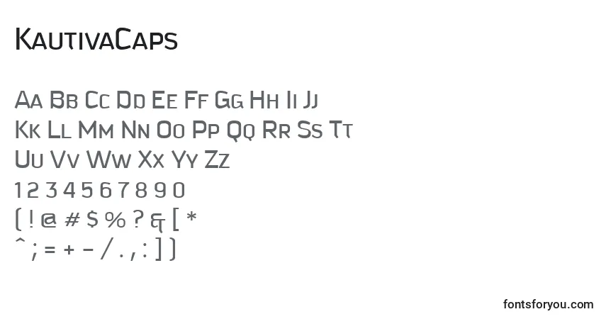 A fonte KautivaCaps – alfabeto, números, caracteres especiais