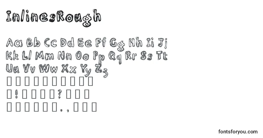 Czcionka InlinesRough – alfabet, cyfry, specjalne znaki