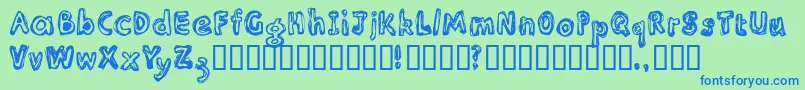 InlinesRough Font – Blue Fonts on Green Background