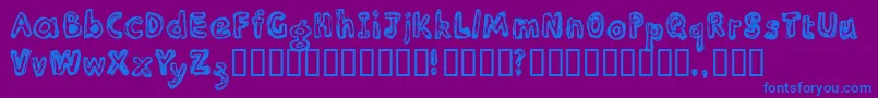 InlinesRough Font – Blue Fonts on Purple Background