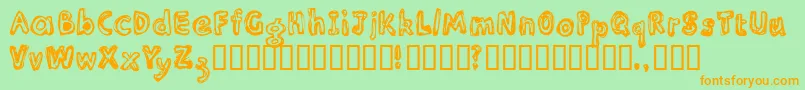 InlinesRough Font – Orange Fonts on Green Background