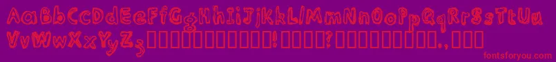 InlinesRough Font – Red Fonts on Purple Background