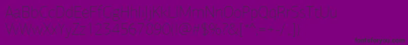 フォントPfagorasansproXthin – 紫の背景に黒い文字