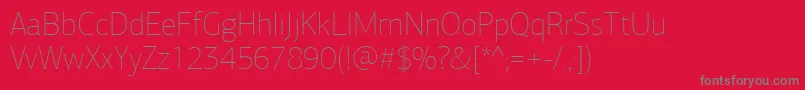 PfagorasansproXthin-Schriftart – Graue Schriften auf rotem Hintergrund