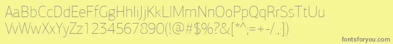 PfagorasansproXthin Font – Gray Fonts on Yellow Background
