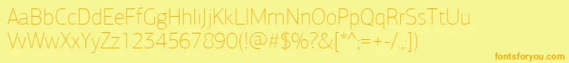 PfagorasansproXthin Font – Orange Fonts on Yellow Background