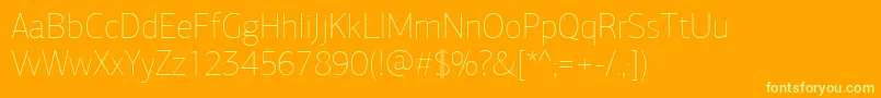 フォントPfagorasansproXthin – オレンジの背景に黄色の文字