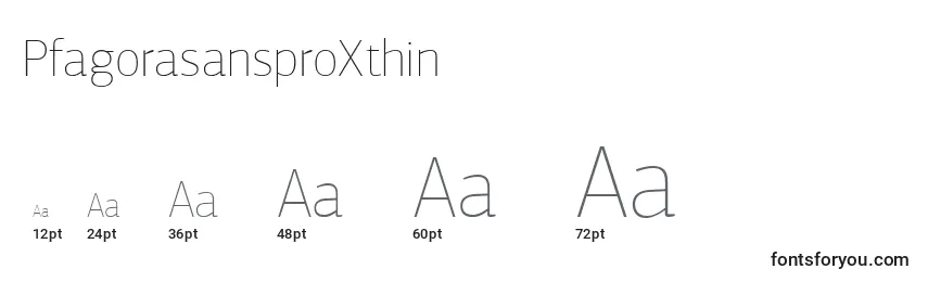 PfagorasansproXthin Font Sizes