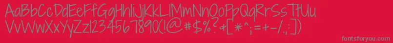 ShadowsintolighttwoRegular Font – Gray Fonts on Red Background