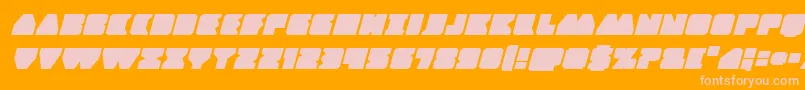 Czcionka Contourofdutyexpandital – różowe czcionki na pomarańczowym tle