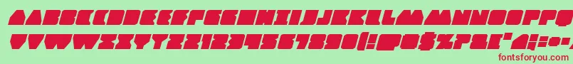 Contourofdutyexpandital-Schriftart – Rote Schriften auf grünem Hintergrund