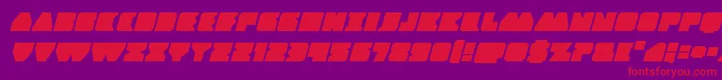 Contourofdutyexpandital-Schriftart – Rote Schriften auf violettem Hintergrund