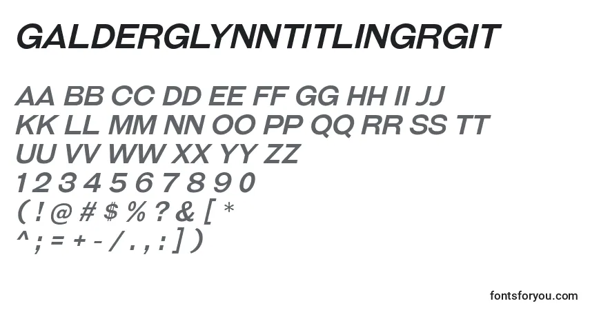 Шрифт GalderglynnTitlingRgIt – алфавит, цифры, специальные символы