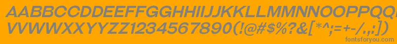 フォントGalderglynnTitlingRgIt – オレンジの背景に灰色の文字