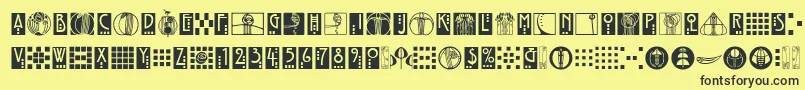 RenniemackornamentsitcTt Font – Black Fonts on Yellow Background