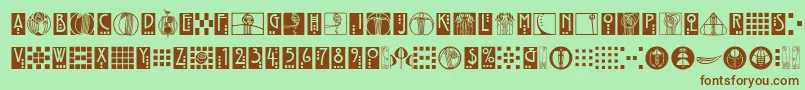 RenniemackornamentsitcTt Font – Brown Fonts on Green Background