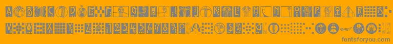 Czcionka RenniemackornamentsitcTt – szare czcionki na pomarańczowym tle