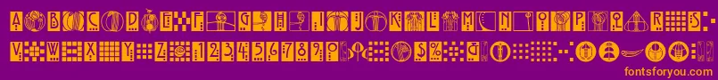 RenniemackornamentsitcTt Font – Orange Fonts on Purple Background