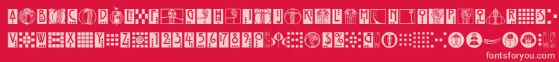 RenniemackornamentsitcTt Font – Pink Fonts on Red Background