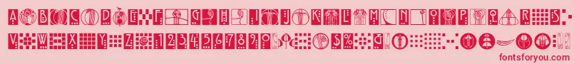 RenniemackornamentsitcTt-Schriftart – Rote Schriften auf rosa Hintergrund