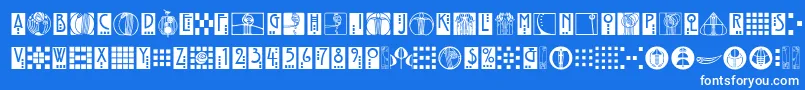 RenniemackornamentsitcTt Font – White Fonts on Blue Background