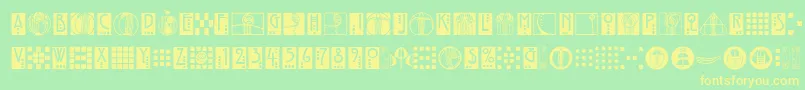 RenniemackornamentsitcTt Font – Yellow Fonts on Green Background