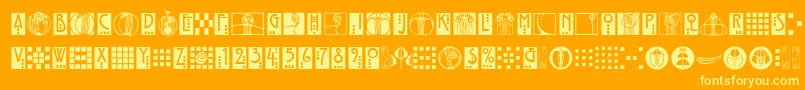RenniemackornamentsitcTt Font – Yellow Fonts on Orange Background