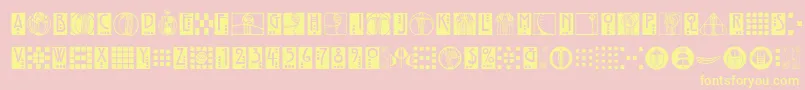 フォントRenniemackornamentsitcTt – 黄色のフォント、ピンクの背景