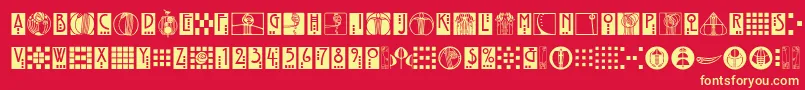 RenniemackornamentsitcTt Font – Yellow Fonts on Red Background