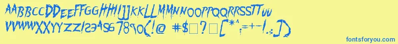 Flogged Font – Blue Fonts on Yellow Background