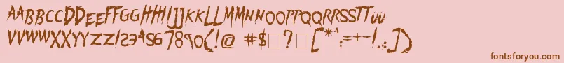 Flogged Font – Brown Fonts on Pink Background