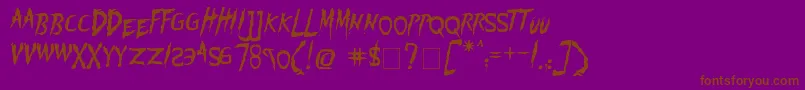 Flogged Font – Brown Fonts on Purple Background
