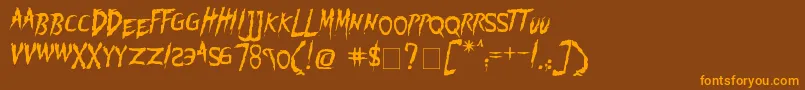 Flogged Font – Orange Fonts on Brown Background