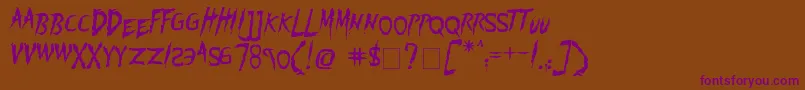 Flogged Font – Purple Fonts on Brown Background