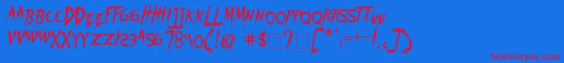 Flogged Font – Red Fonts on Blue Background