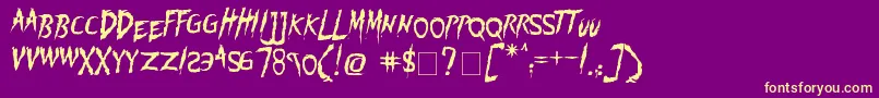 Flogged Font – Yellow Fonts on Purple Background