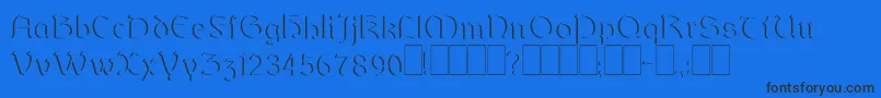 Dundalkembossed-fontti – mustat fontit sinisellä taustalla
