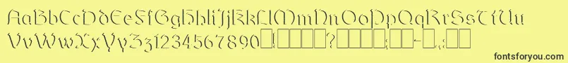 Dundalkembossed Font – Black Fonts on Yellow Background