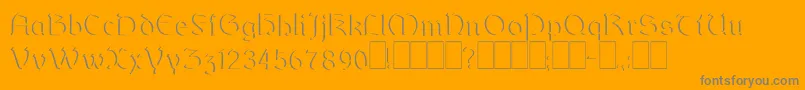 Dundalkembossed-Schriftart – Graue Schriften auf orangefarbenem Hintergrund