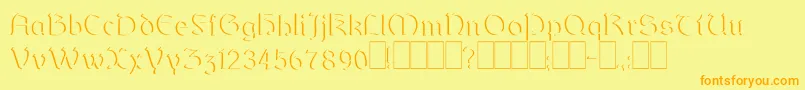 Dundalkembossed Font – Orange Fonts on Yellow Background