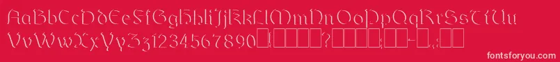 Dundalkembossed Font – Pink Fonts on Red Background