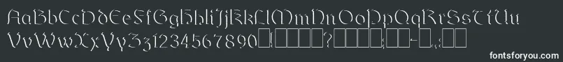 Dundalkembossed-fontti – valkoiset fontit mustalla taustalla