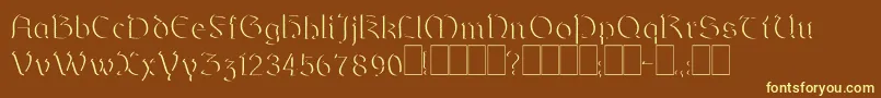 Dundalkembossed Font – Yellow Fonts on Brown Background