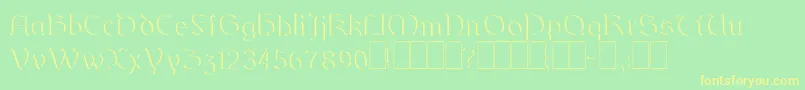 Dundalkembossed Font – Yellow Fonts on Green Background