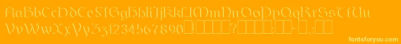 Dundalkembossed Font – Yellow Fonts on Orange Background