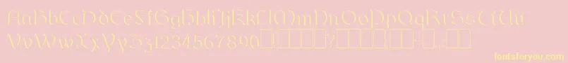 Dundalkembossed Font – Yellow Fonts on Pink Background